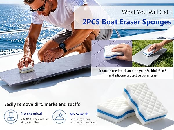 remove dirt marks sucffs 2PCS Boat Erasers Chemical-free clean your StalrinkGen 3 and cover