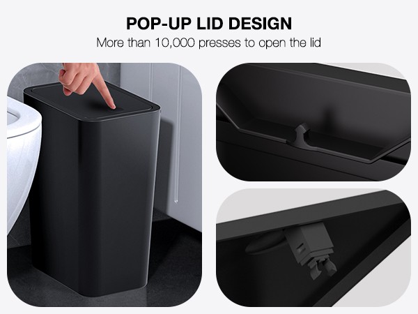 bathroom trash can with lid