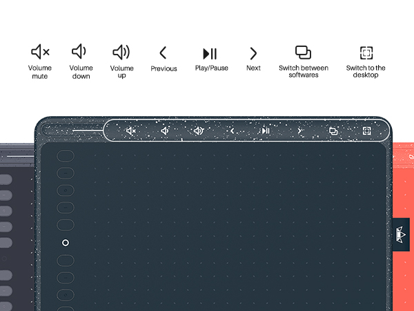 With 8 multimedia keys, you can easily control the music and software on the drawing tablet