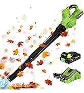 WORKPRO Cordless Leaf Blower, 20V Battery Powered Leaf Blower for Lawn Care, 2-Speed Control Ligh...