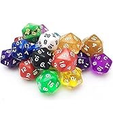 SmartDealsPro 10-Pack 20 Sided Dice D20 Polyhedral Dice for DND RPG MTG Table Game (Color 1)