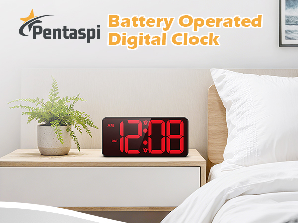 Battery Operated Digital Clock, Dual Alarm Clocks
