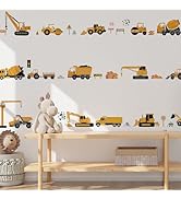 QUCHENG Excavator Wall Stickers Construction Vehicles Decals Bulldozer Decorations Nursery Crane ...