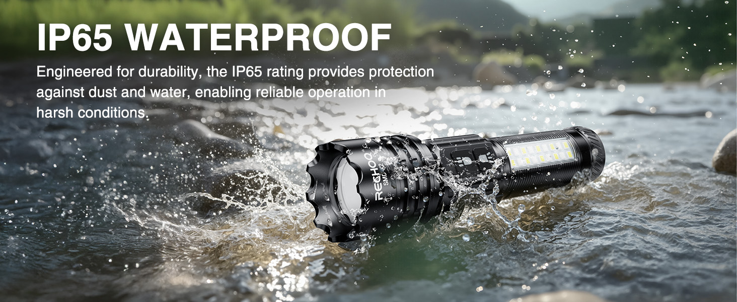 tactical flashlight rechargeable waterproof