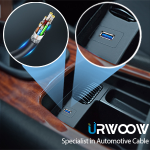 USB 3.0 Car Mount Flush Cable USB3.0 AUX Extension Dash Panel Waterproof Mount Cable