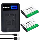 Batmax 2X EN-EL19 NP-BJ1 Battery + Quick LCD Charger for Nikon Coolpix A100, A300, S33, S100, S26...