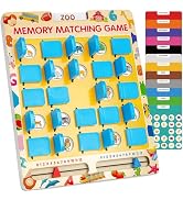 Matching Memory Game for Kids Age 3 4 5 6 7 8 Year Old, Travel Toy for Boys Girls, Wooden Board G...