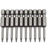 TEMO 10 Piece T7 Torx Star 6 Point Reduced Round Shaft Screwdriver Insert Bits Hex Shank