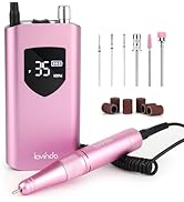 Lavinda Nail Drill 35000 RPM, Cordless Rechargeable Electric Nail File Machine, Professional Efil...