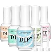 AZUREBEAUTY 5+3 Pcs Dip Powder Liquid Set - 15ml/0.5oz Large Capacity Dipping Powder Base &amp; Top, ...