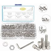 WZHUIDA 400 Pcs M3 Screw and Nut Assortment Hex Socket Head Cap, M3*6mm/8mm/10mm/12mm/16mm/20mm, ...