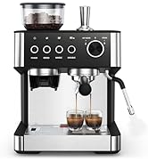 (2025 Upgrade)20 Bar Espresso Machine with Built-in Anti-Clog Coffee Grinder, Expresso Coffee Mac...
