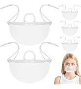 DOITOOL 20 Pcs Transparent Face Shield Clear Masks for Adults, Anti-Fog Mouth Shield Spit Guard R...