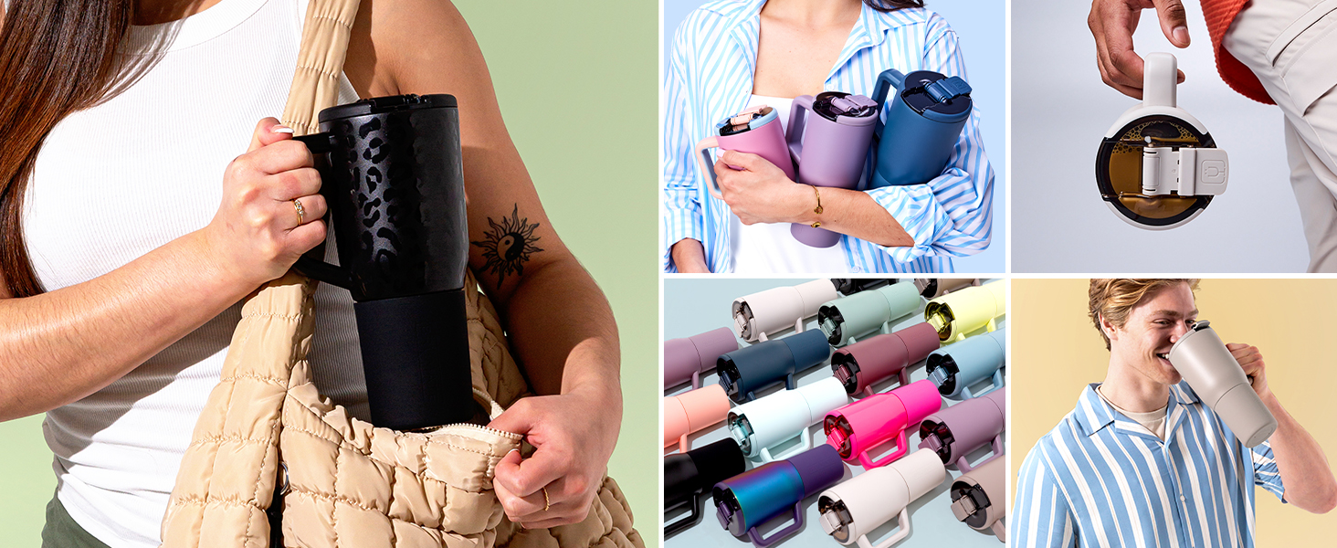 Insulated mug with lid, leak proof, spill proof, Mug, insulated mug with handle