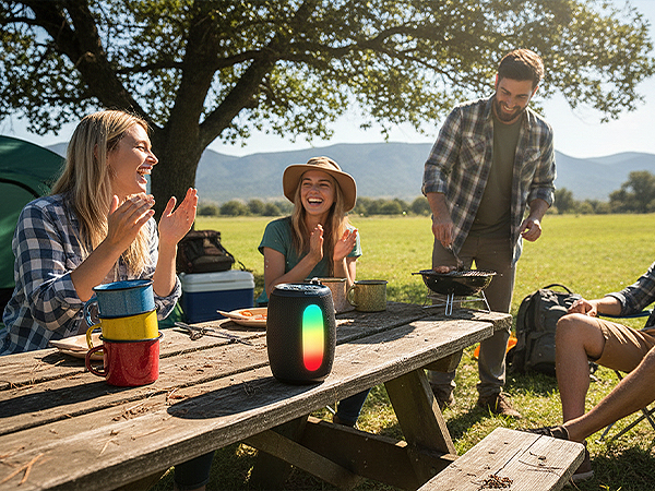 Bluetooth speaker for outdoor campaing, so happy