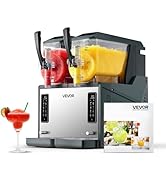 VEVOR Slushie Machine, 4L/135oz x 2 Tank Slushy Machine for Home, No Ice Needed Frozen Drink Make...