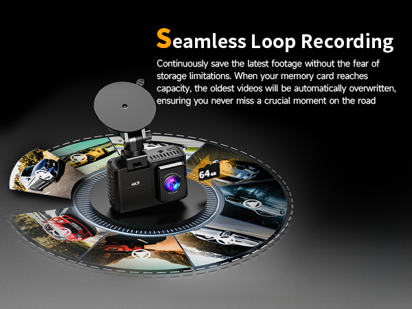 4K dual dash cam, dash cam front and rear, dash cam 360