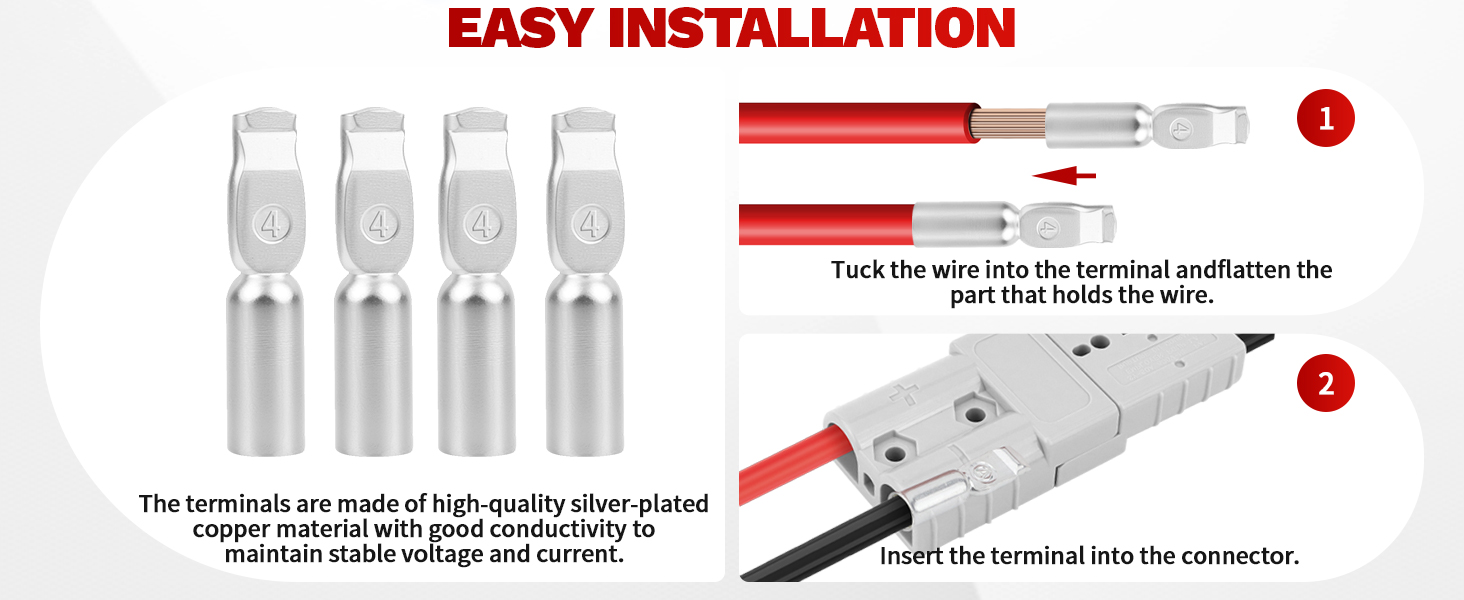 50A-600V Battery Quick Connect/Disconnect with 7/8/10/12 AWG