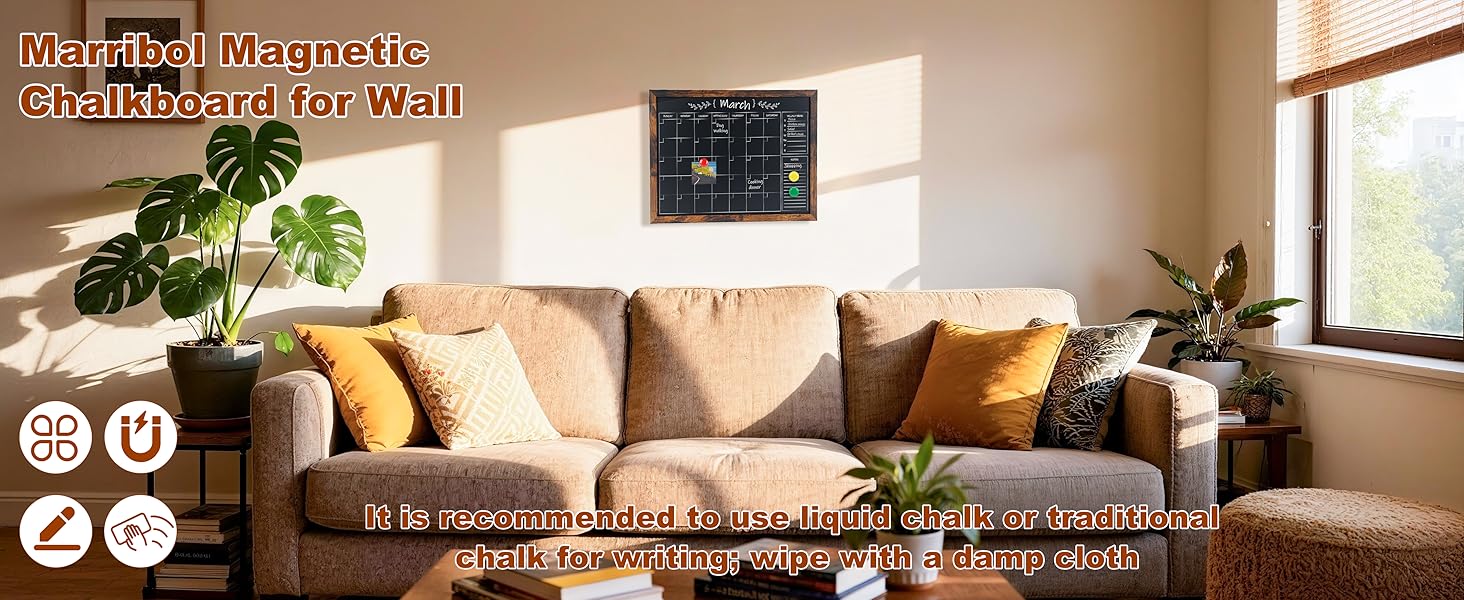 Marribol Chalkboard Calendar for Wall,13&amp;#34; x 17&amp;#34;