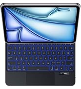 JUQITECH Magic Keyboard for iPad Air 11 2026 (M4 M3 M2) with Multi-Touch Trackpad, LED Status Dis...