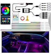 Ambient Lighting Car Led Lights Interior Kit,10 in 1 RGB Music Sync Acrylic Led Lights for Car In...