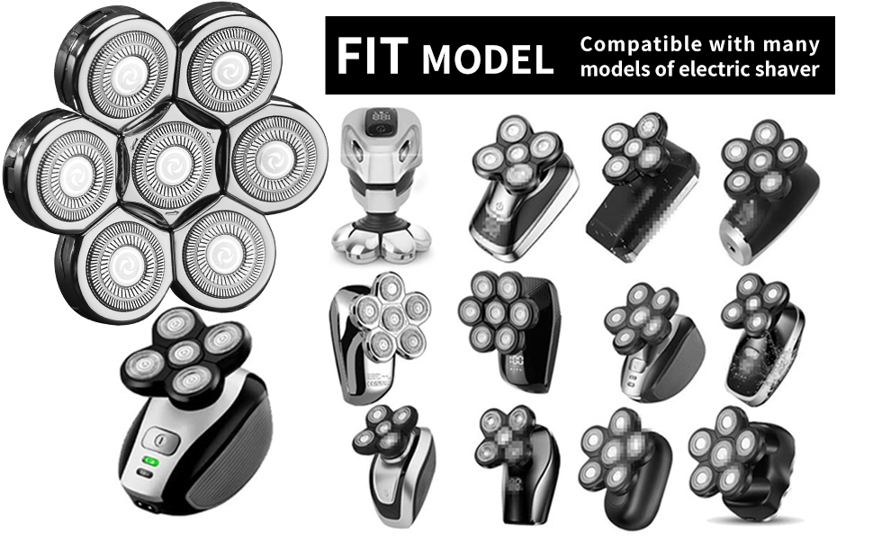 Replacement Head for Electric Razor Head for Men Replacement Head Wet &amp; Dry Bald Shavers Blades