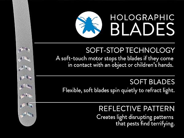 Treva Telescopic Bug Fan Black Holographic Blades