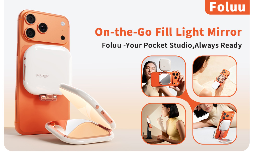 Magnetic Selfie Fill Light Mirror with Phone Stand