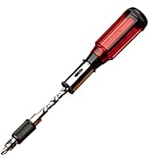 Kings County Tools Yankee Style Screwdriver | 7 Double-Sided Bits Included | Rotating Barrel with...