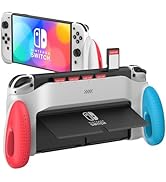 JUSPRO Grip Case Compatible with Nintendo Switch OLED, Unique Switch Accessories Designed Comfort...