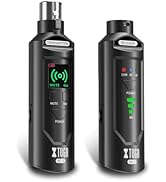 XTUGA 2.4GHz Wireless XLR Transmitter &amp; Receiver Updated Phantom, Dynamic Condenser Mic Adapter W...