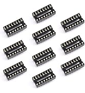 JESSINIE 10Pcs 16P IC Socket DIP Integrated Circuit IC Sockets Adaptor Solder Type 2.54mm Pitch D...