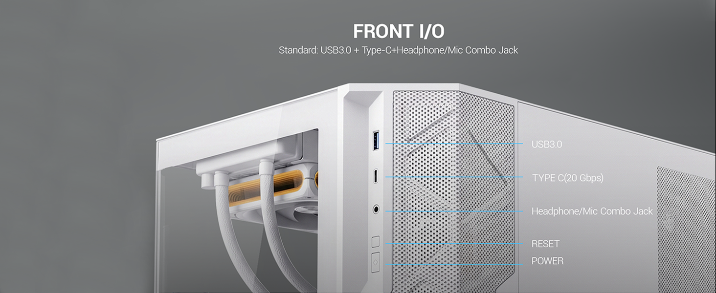 EDGEFLOW ATX PC GAMING CASE WHITE