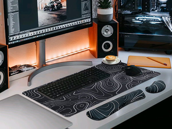 large mouse pad with wrist rest