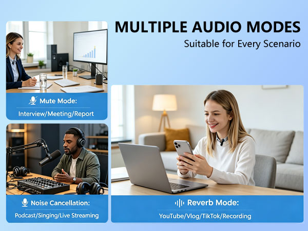 4 Wireless Microphones Systems for iPhone Android Phone