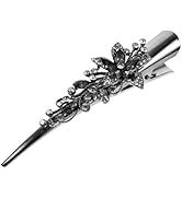FRCOLOR Vintage Large Rhinestone Metal Duckbill Hair Clip Shiny Crystal Alligator Clip Decorative...