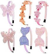 Ooosonlu Toddler Headband with bow little girl headbands glitter headband for girls headband for ...