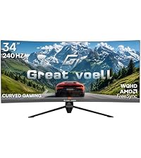 Great voell 24 Inch 200Hz Curved Gaming Monitor, FHD 1080P, 1ms FreeSync