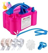 PCFING Balloon Pump Electric and Balloon Tying Tool in One, Portable Balloons Inflator Blower Mac...