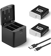 2 Packs Batteries 1800mAh for GoPro Hero 12 Black with 3 Channel Battery Charging Station Compati...