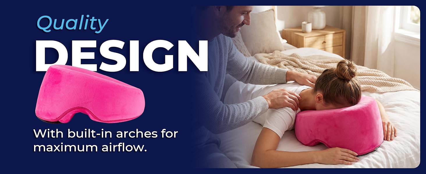 lash lifts and skincare Pillow for stomach sleepers with ergonomic design, easy breathing pressure