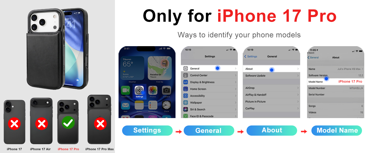 ONETOP Wallet Card Case for iPhone 17 Pro