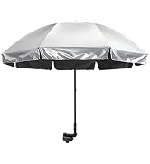 G4Free UPF 50+ Universal Clamp On Umbrella Adjustable Outdoor UV Protection Beach Chair Umbrella ...