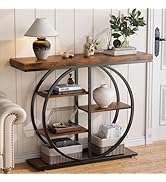 LIFECHOVY 41.3" Console Table for Entryway, Industrial Hallway Sofa Table with Storage Shelves, N...