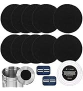 PURIMADE 10Pack 7.25 Inch Charcoal Filters for Compost Bucket with Cutting Template &amp; Trash Can B...