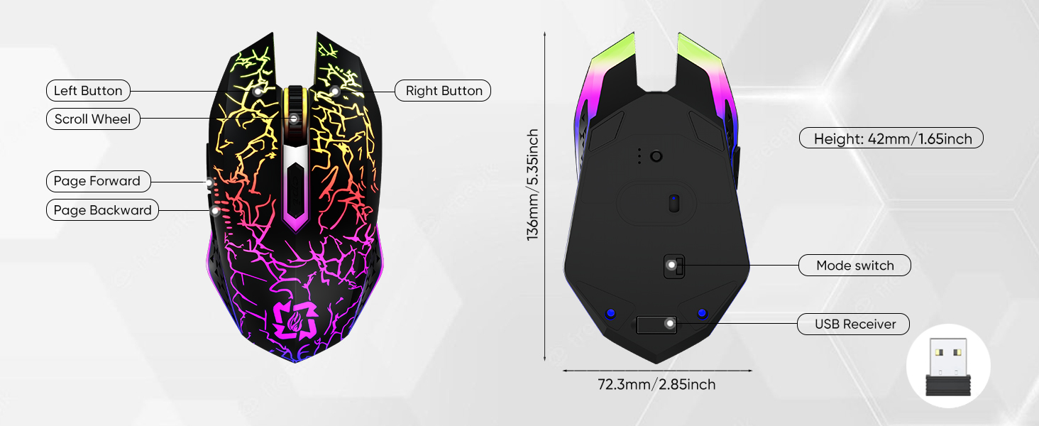 Bluetooth Mouse Wireless Gaming Mouse