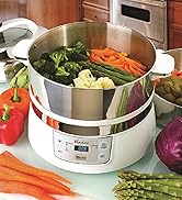 Euro Cuisine FS2500 Electric Food Steamer, White/Stainless Steel