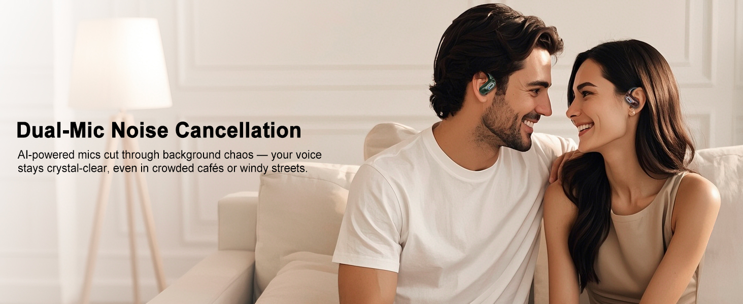 50H Playtime IPX7 Waterproof Earphones Open Ear Headphones,Bluetooth 5.4 Wireless Earbuds