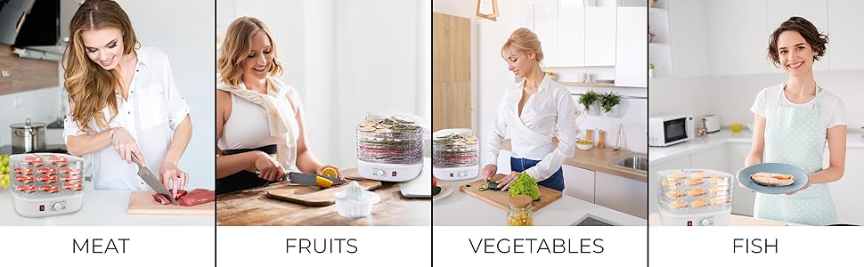 NutriChef Food Dehydrator Machine - Professional Electric Multi-Tier Food Preserver
