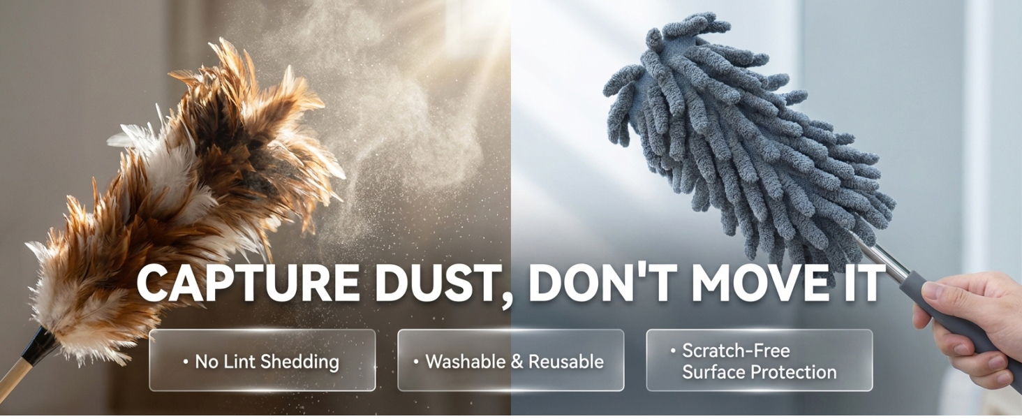 2 Gray chenille dusters 11